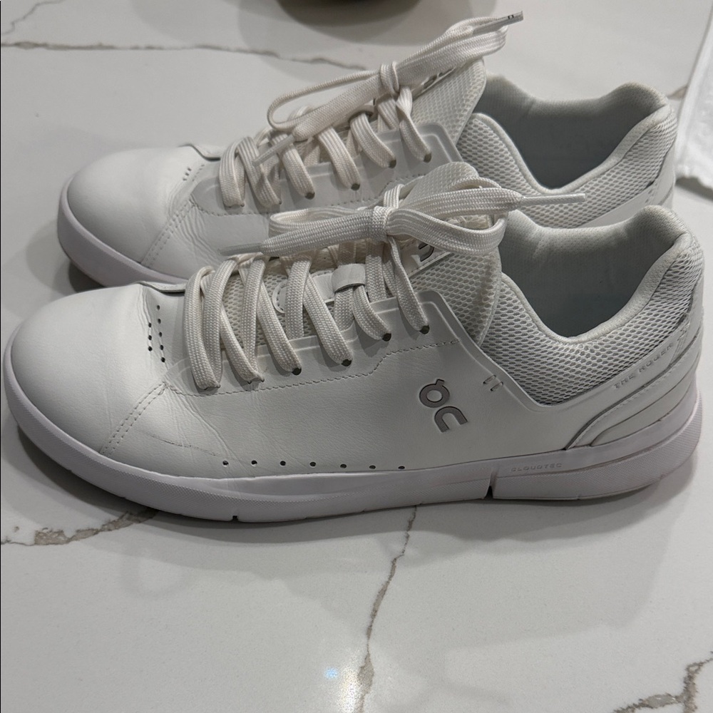 On White Athletic Sneakers